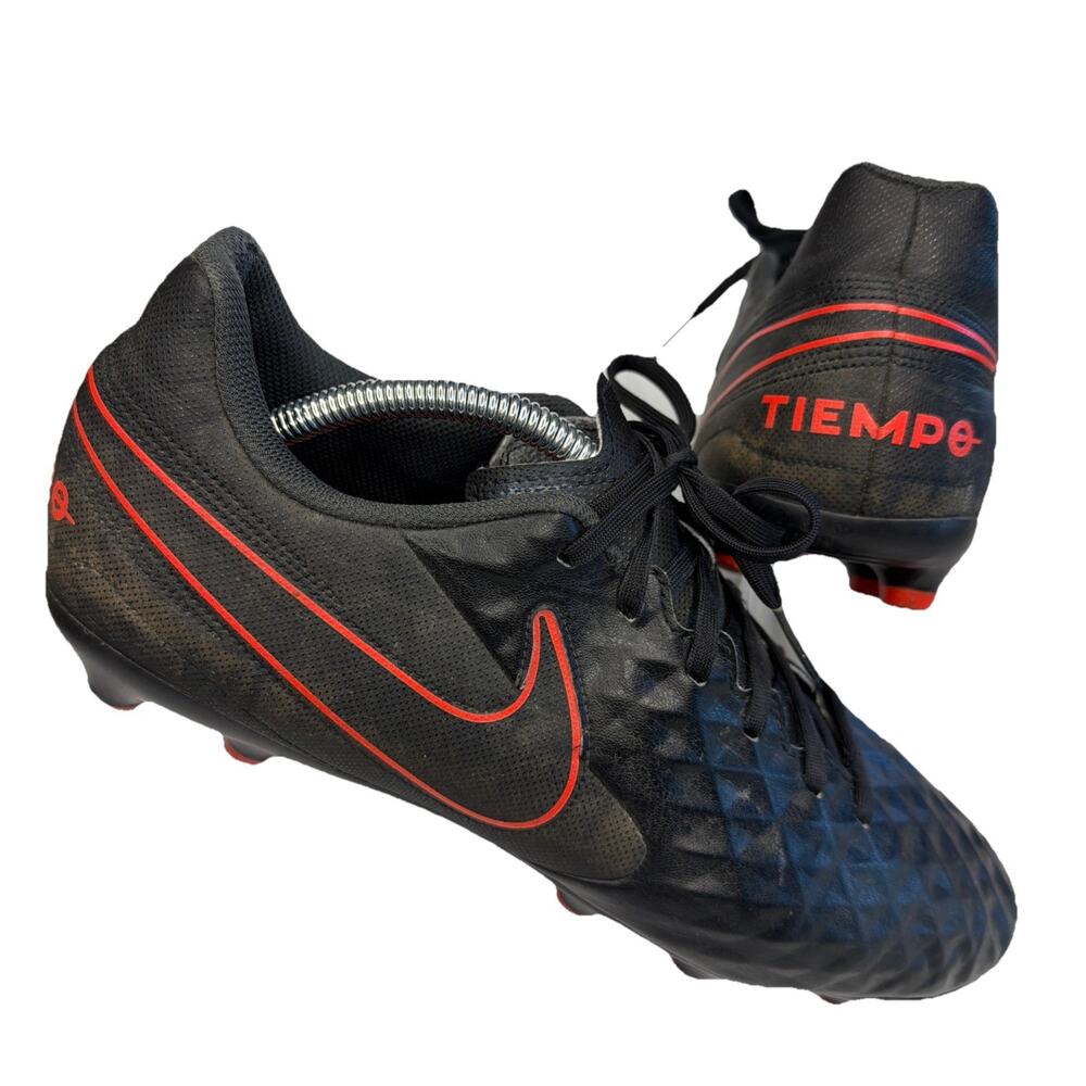 Nike Tiempo Legend 8 Club Soccer Cleats AT6107-060 Black Red Men Size 10